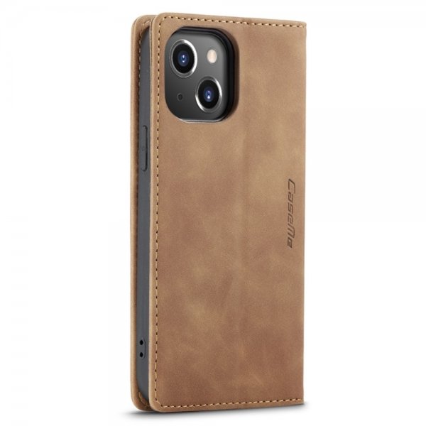 CaseMe iPhone 14 Plus Etui Retro Flip Brun