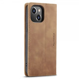 CaseMe iPhone 14 Plus Etui Retro Flip Brun