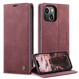 CaseMe iPhone 14 Plus Etui Retro Flip Rød