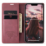CaseMe iPhone 14 Plus Etui Retro Flip Rød
