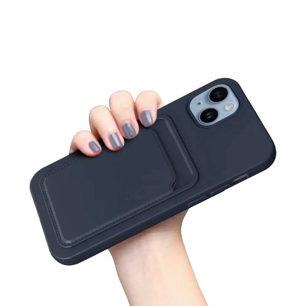 iPhone 14 Plus Deksel Kortholder Blå
