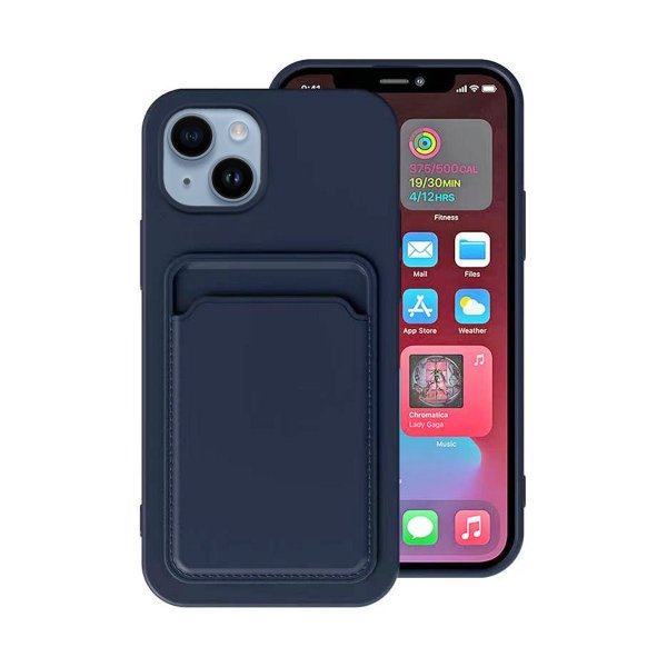 iPhone 14 Plus Deksel Kortholder Blå