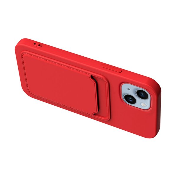 iPhone 14 Plus Deksel Kortholder Rød