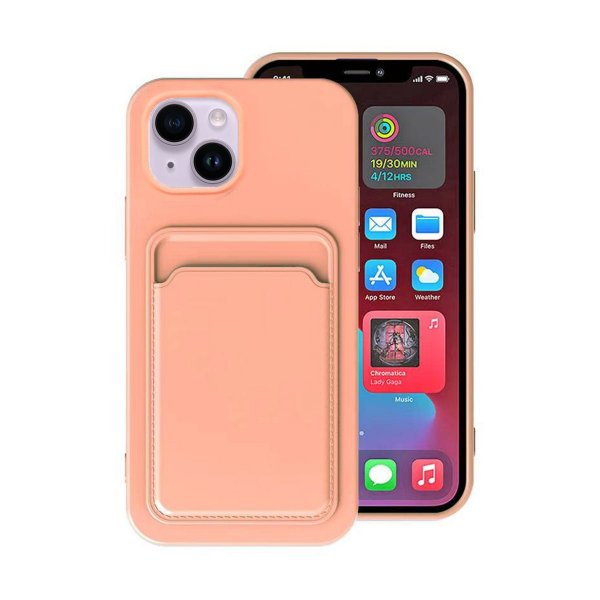 iPhone 14 Plus Deksel Kortholder Rosa