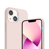 Rvelon iPhone 14 Plus Deksel Silikon Sandrosa