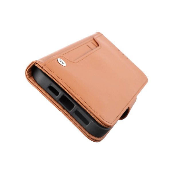 Rvelon iPhone 14 Plus Etui Utbrettbar Kortlomme Brun