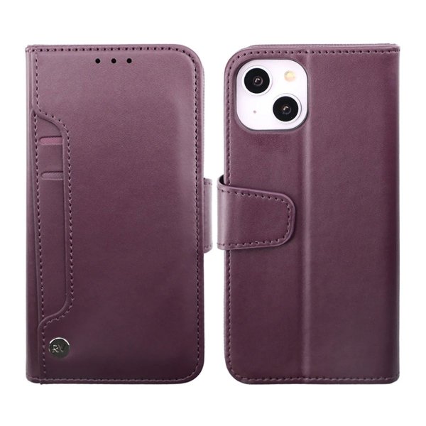 Rvelon iPhone 14 Plus Etui Utbrettbar Kortlomme Lilla