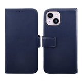Rvelon iPhone 14 Plus Etui Ekte Skinn Blå