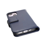 Rvelon iPhone 14 Plus Etui Ekte Skinn Blå