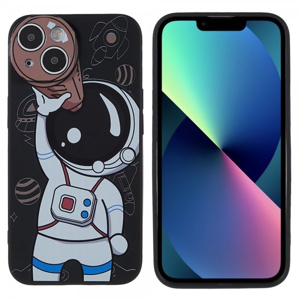 iPhone 14 Plus Deksel Astronaut Svart Brun