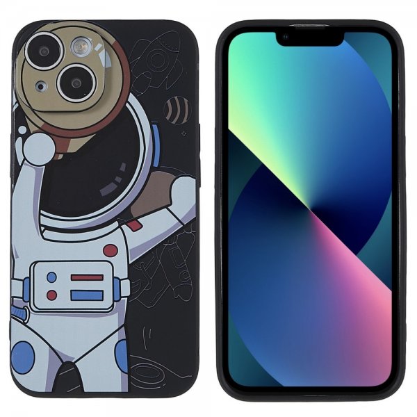 iPhone 14 Plus Deksel Astronaut Svart Grå