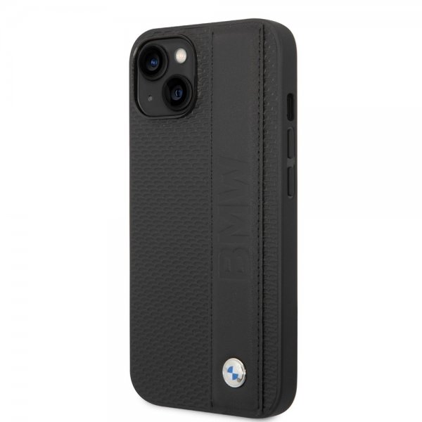 BMW iPhone 14 Plus Deksel Big Logo Stripe Svart