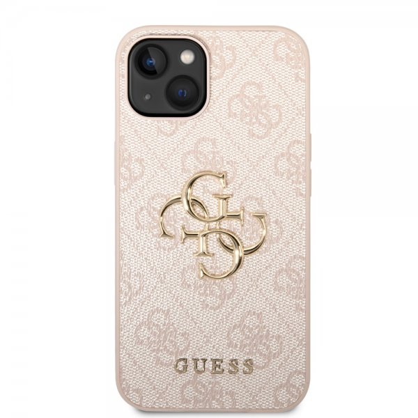 Guess iPhone 14 Plus Deksel Big Metal Logo Rosa