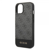 Guess iPhone 14 Plus Deksel Bottom Stripe Metal Logo Grå
