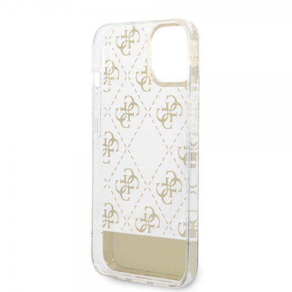 Guess iPhone 14 Plus Deksel Bottom Stripe Script Logo Gull