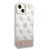 Guess iPhone 14 Plus Deksel Bottom Stripe Script Logo Rosa