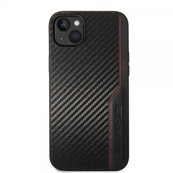 AMG iPhone 14 Plus Deksel Carbon Effect Stamped Logo Svart