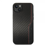 AMG iPhone 14 Plus Deksel Carbon Effect Stamped Logo Svart
