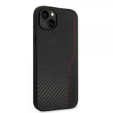 AMG iPhone 14 Plus Deksel Carbon Effect Stamped Logo Svart
