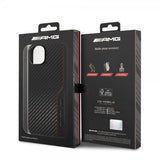 AMG iPhone 14 Plus Deksel Carbon Effect Stamped Logo Svart