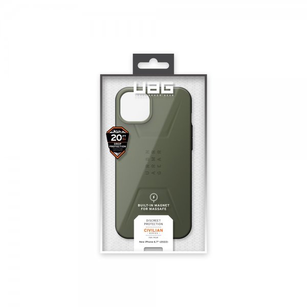 Urban Armor Gear (UAG) iPhone 14 Plus Deksel Civilian MagSafe Olive