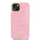 Guess iPhone 14 Plus Deksel Croco Rosa