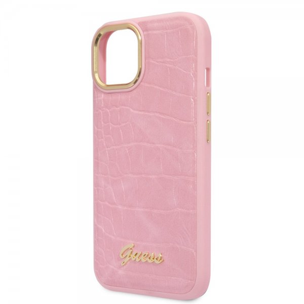 Guess iPhone 14 Plus Deksel Croco Rosa