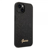 Guess iPhone 14 Plus Deksel Glitter Flakes Metal Logo Svart