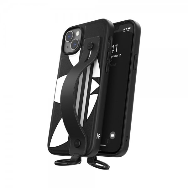 Adidas iPhone 14 Plus Deksel Handstrap Case Svart Hvit