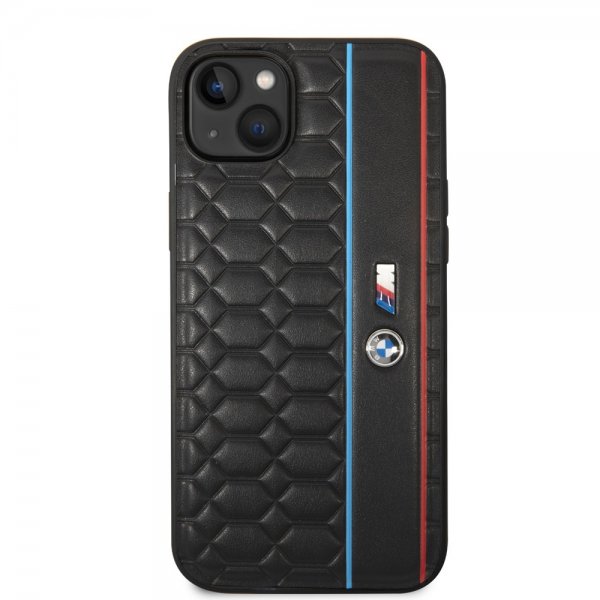 BMW iPhone 14 Plus Deksel Hexagonal Pattern Svart