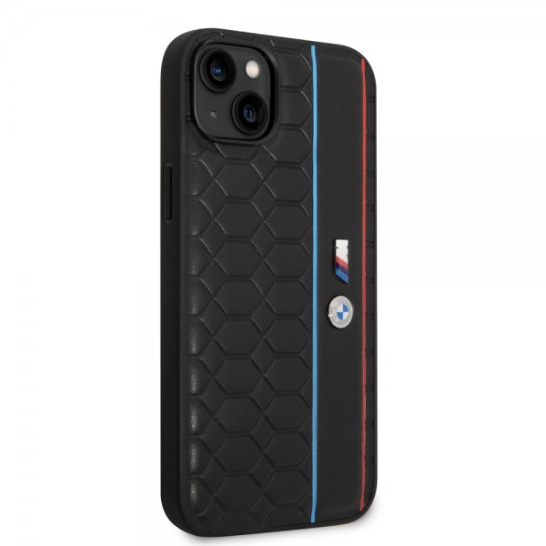 BMW iPhone 14 Plus Deksel Hexagonal Pattern Svart