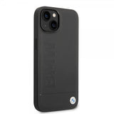 BMW iPhone 14 Plus Deksel Hot Stamp Metal Logo Svart