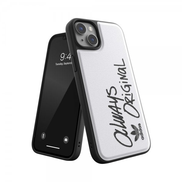 Adidas iPhone 14 Plus Deksel Inlay Embroidery Case Hvit Svart