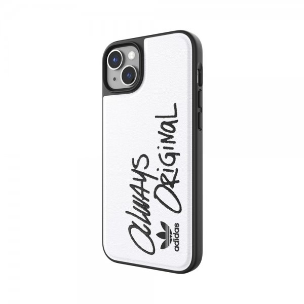 Adidas iPhone 14 Plus Deksel Inlay Embroidery Case Hvit Svart