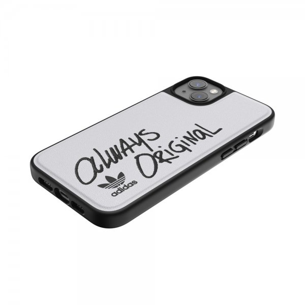 Adidas iPhone 14 Plus Deksel Inlay Embroidery Case Hvit Svart