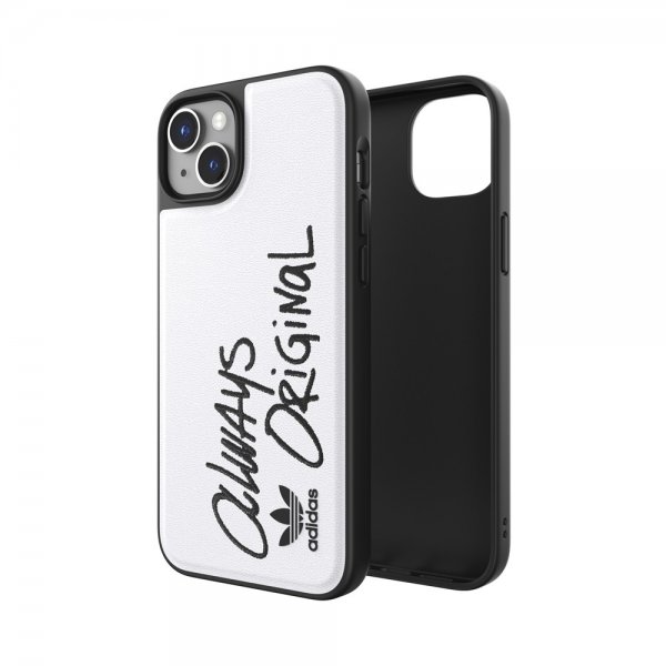 Adidas iPhone 14 Plus Deksel Inlay Embroidery Case Hvit Svart