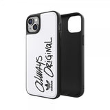 Adidas iPhone 14 Plus Deksel Inlay Embroidery Case Hvit Svart