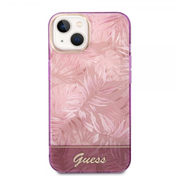 Guess iPhone 14 Plus Deksel Jungle Rosa