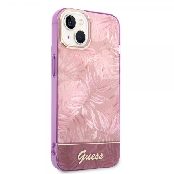 Guess iPhone 14 Plus Deksel Jungle Rosa