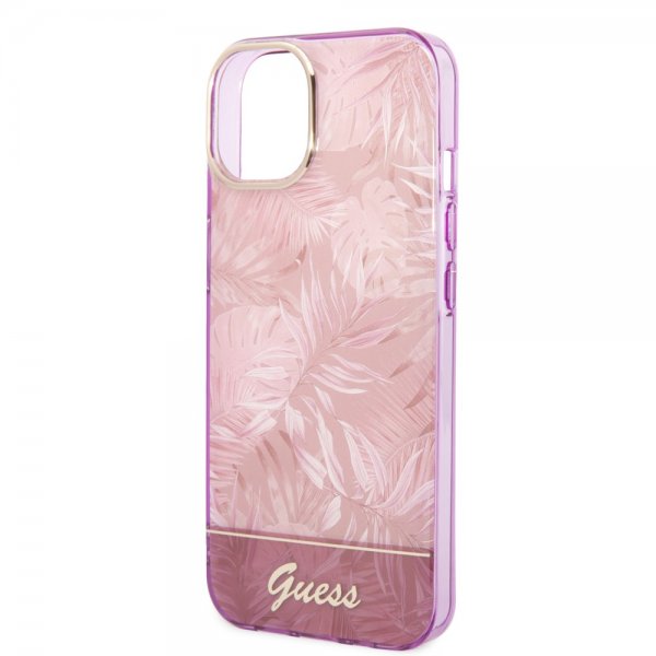 Guess iPhone 14 Plus Deksel Jungle Rosa