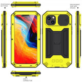 R-JUST iPhone 14 Plus Deksel Kamerabeskyttelse Stativfunksjon Gul
