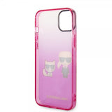Karl Lagerfeld iPhone 14 Plus Deksel Karl & Choupette Gradient Rosa