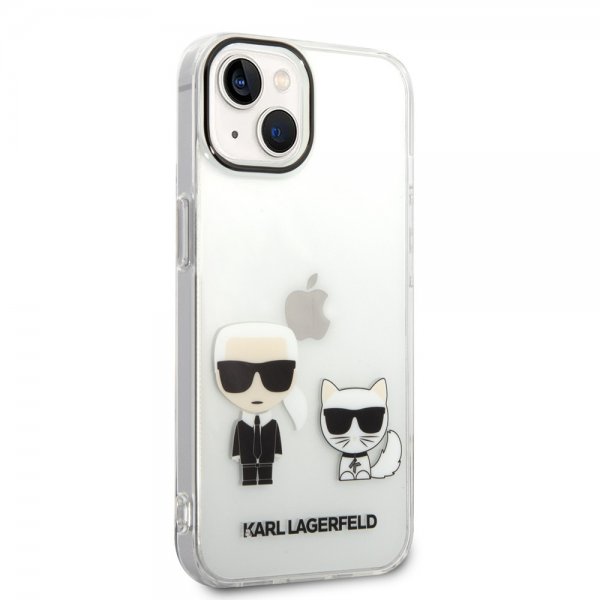 Karl Lagerfeld iPhone 14 Plus Deksel Karl & Choupette Gradient Vit