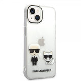 Karl Lagerfeld iPhone 14 Plus Deksel Karl & Choupette Gradient Vit