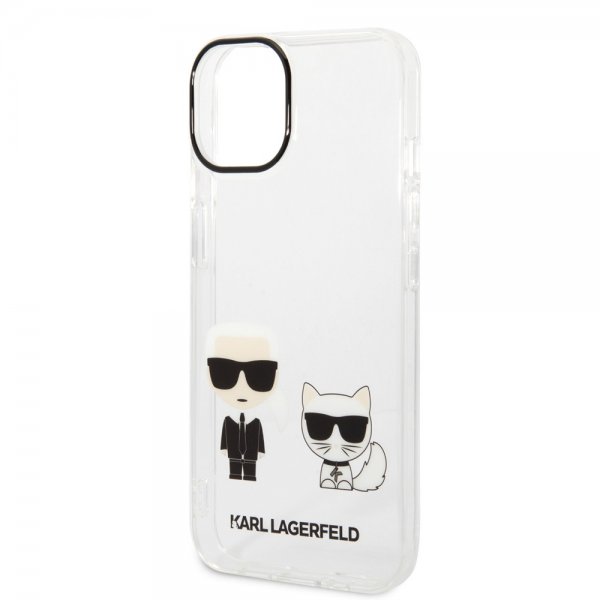 Karl Lagerfeld iPhone 14 Plus Deksel Karl & Choupette Gradient Vit