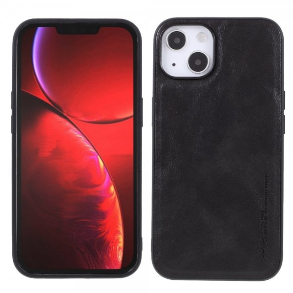 X-Level iPhone 14 Plus Deksel Skinntekstur Svart
