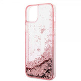 Karl Lagerfeld iPhone 14 Plus Deksel Liquid Glitter Big Logo Rosa