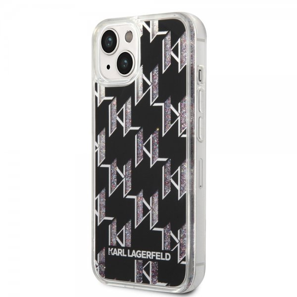Karl Lagerfeld iPhone 14 Plus Deksel Liquid Glitter Monogram Svart