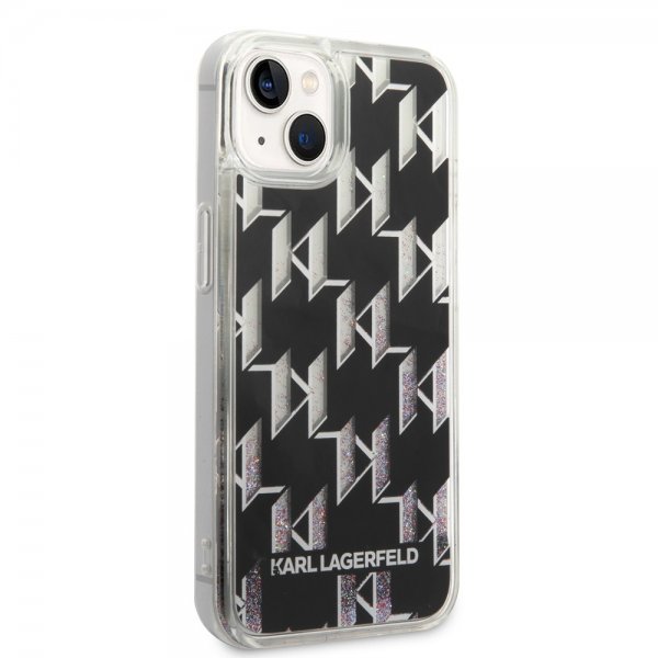 Karl Lagerfeld iPhone 14 Plus Deksel Liquid Glitter Monogram Svart