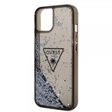 Guess iPhone 14 Plus Deksel Liquid Glitter Translucent Svart